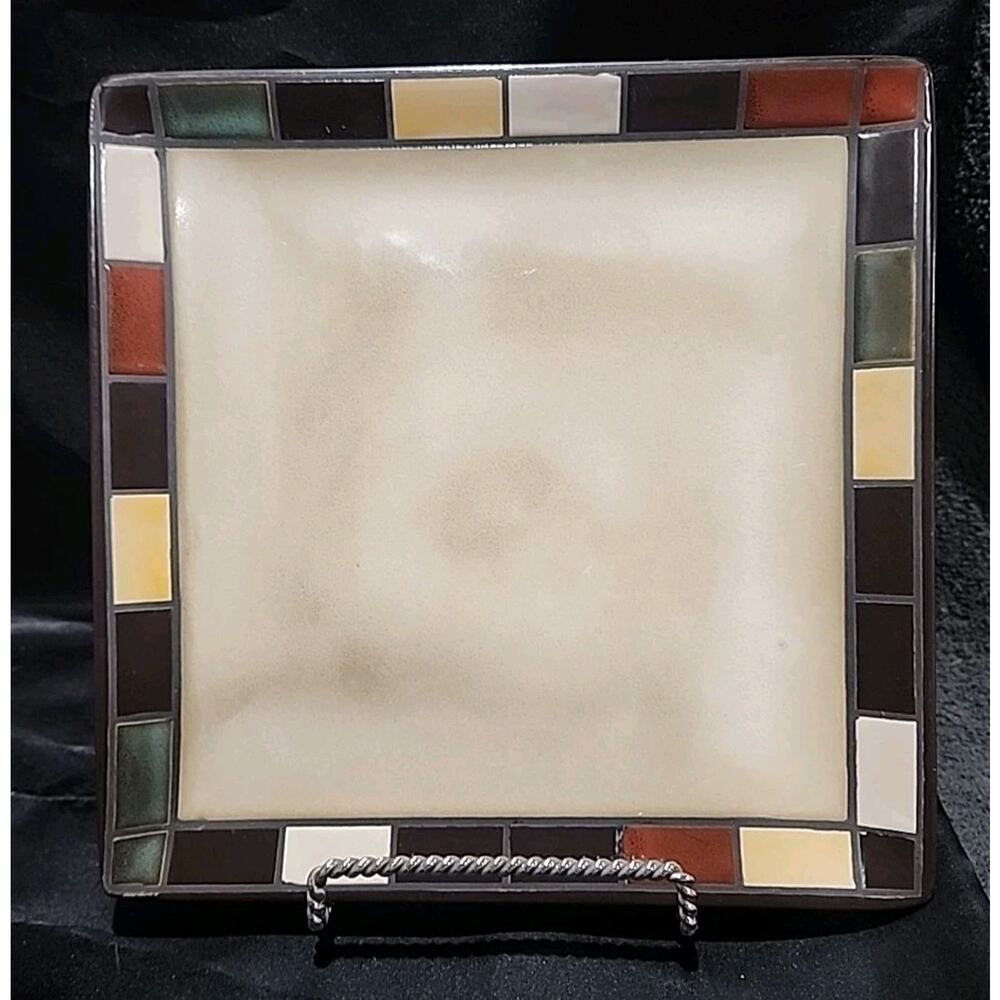 Discontinued Home Trends mosaic tile square 7.75-inch salad plate